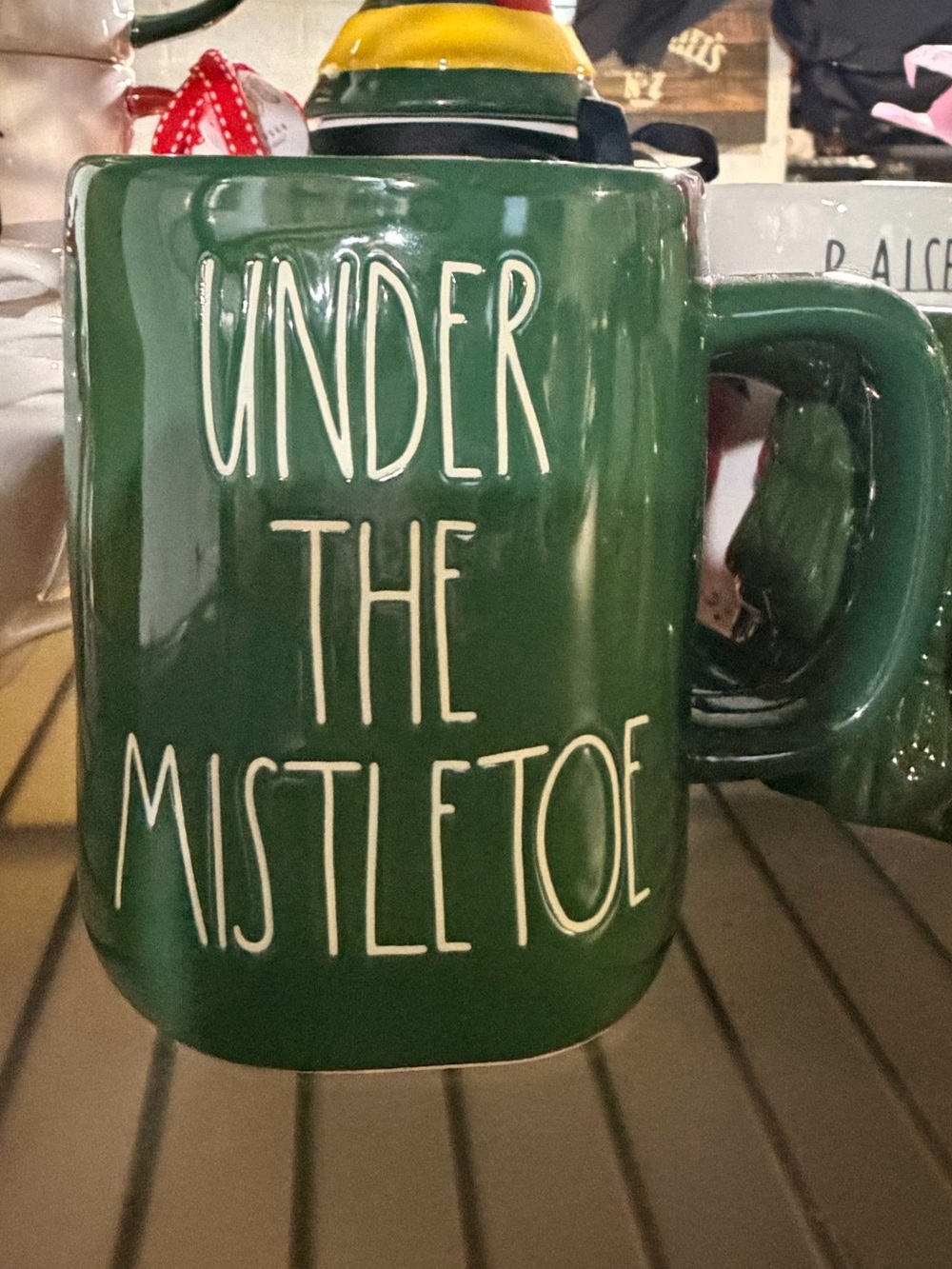 Rae Dunn Green "Under the Mistletoe" Holiday Mug
